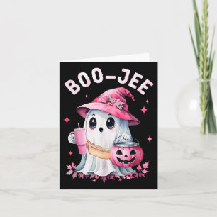 Boujee Boo Jee Spooky Ghost Pink Halloween Pumpkin Card