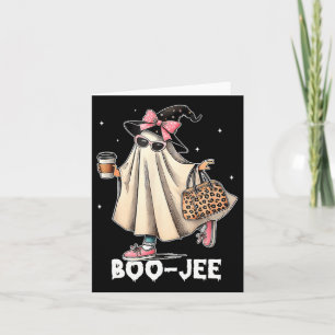 Boujee Boo Jee Spooky Ghost Pink Halloween Pumpkin Card