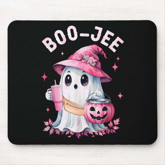 Boujee Boo Jee Spooky Ghost Pink Halloween Pumpkin Mouse Mat (Front)