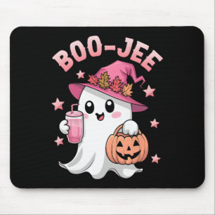 Boujee Boo Jee Spooky Ghost Pink Halloween Pumpkin Mouse Mat