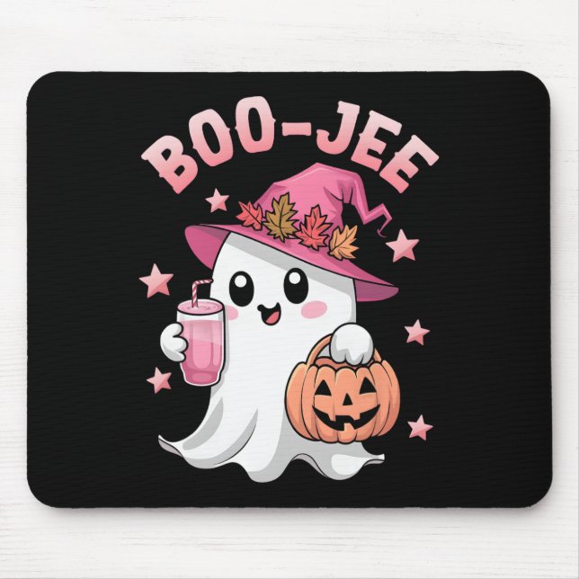 Boujee Boo Jee Spooky Ghost Pink Halloween Pumpkin Mouse Mat (Front)