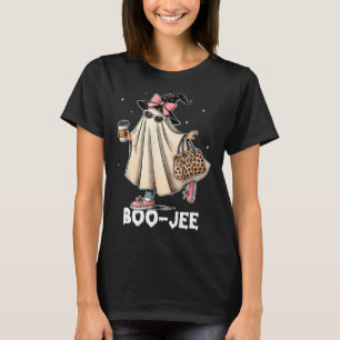 Boujee Boo Jee Spooky Ghost Pink Halloween Pumpkin T-Shirt