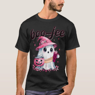 Boujee Boo Jee Spooky Ghost Pink Halloween Pumpkin T-Shirt