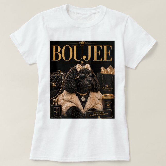 Boujee Cockapoo T-Shirt – Stylish Dog Mom Gift (Design Front)