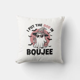 Boujee Ghost Halloween Vintage Engraving Design_1 Cushion