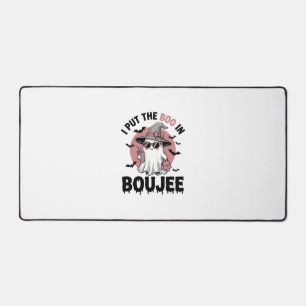 Boujee Ghost Halloween Vintage Engraving Design_1 Desk Mat