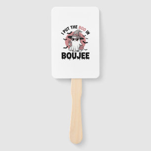 Boujee Ghost Halloween Vintage Engraving Design_1 Hand Fan