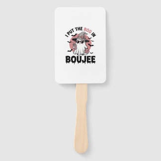 Boujee Ghost Halloween Vintage Engraving Design_1 Hand Fan