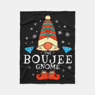 Boujee Gnome Xmas Family Matching Group Christmas  Fleece Blanket