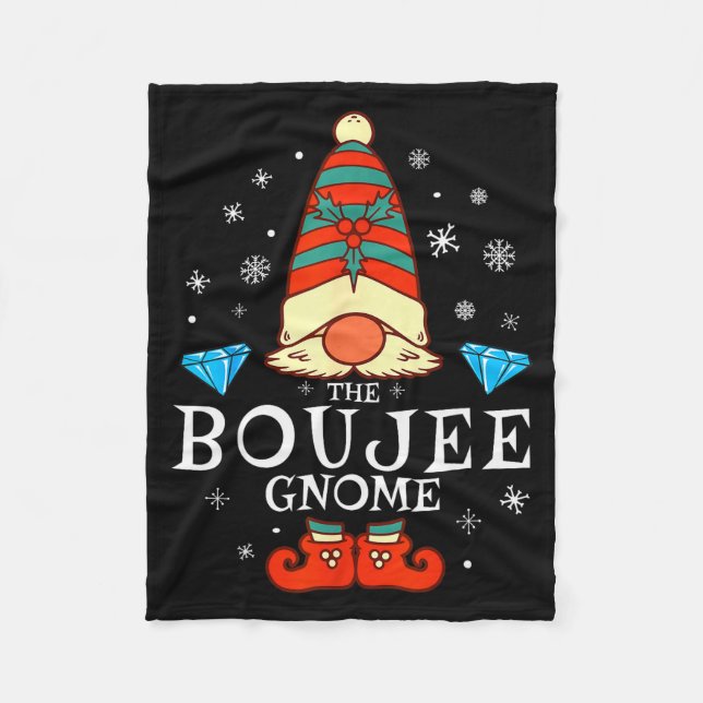 Boujee Gnome Xmas Family Matching Group Christmas  Fleece Blanket (Front)