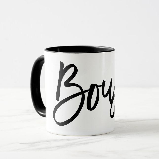 Boujee Popular Quote Black Artsy Typography Saying Mug (Front Left)