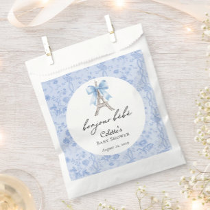 Boujour Bebe Paris French Toile Blue Baby Shower Favour Bags