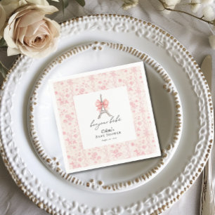 Boujour Bebe Paris French Toile Pink Baby Shower Napkin