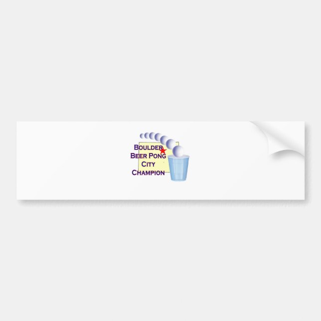 Boulder Beer Pong Champion Bumper Sticker (Front)