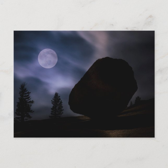 Boulder by Moonlight | Yosemite National Park Postcard (Front)