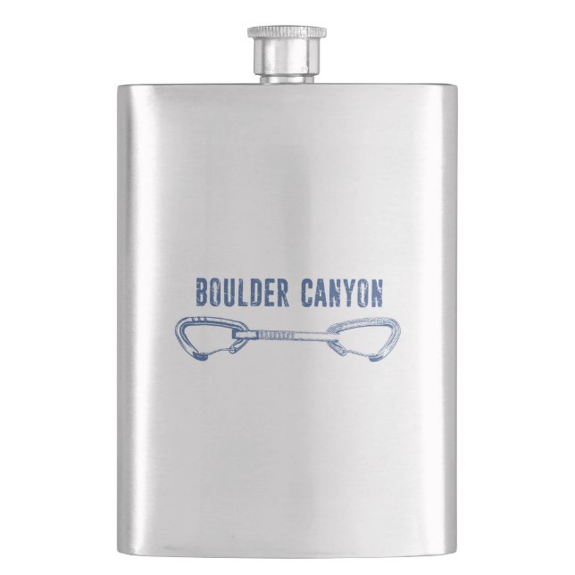 Boulder Canyon Colorado Climbing Quickdraw Hip Flask (Front)