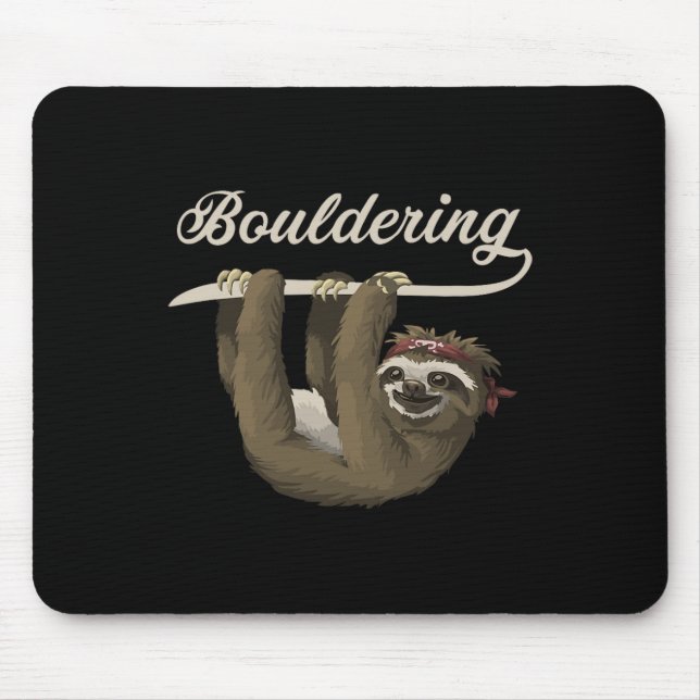 Boulder Climbing Sloth Bouldering  Mouse Mat (Front)