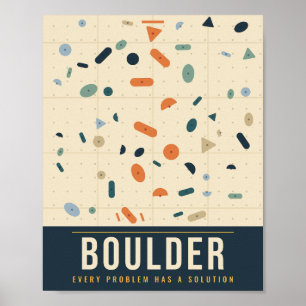 Boulder Climbing Wall Holds Retro Climbing Poster
