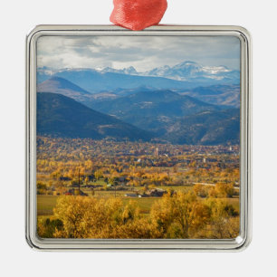 Boulder Colorado Autumn Scenic View Metal Tree Decoration