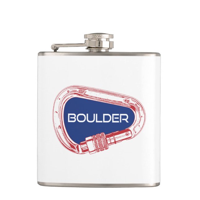 Boulder Colorado Climbing Carabiner Hip Flask (Front)