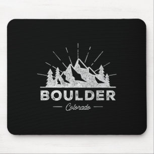 Boulder Colorado Co T Shirt Vintage Hiking Retro T Mouse Mat