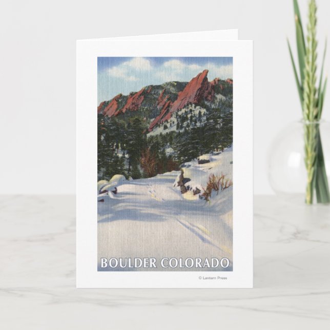 Boulder, Colorado - Flatirons in Winter Card (Front)