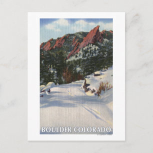 Boulder, Colorado - Flatirons in Winter Postcard