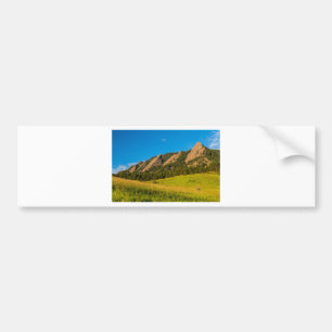 Boulder Colorado Flatirons Sunrise Golden Light Bumper Sticker