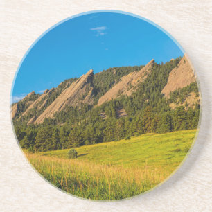 Boulder Colorado Flatirons Sunrise Golden Light Coaster