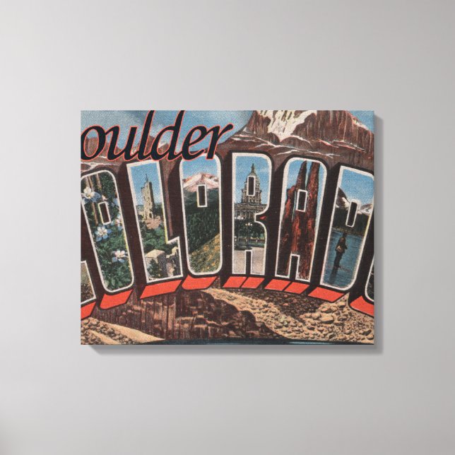 Boulder, Colorado - Large Letter Scenes Canvas Print (Front)