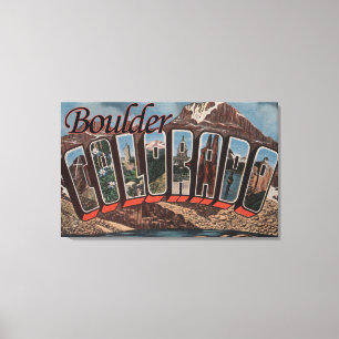 Boulder, Colorado - Large Letter Scenes Canvas Print