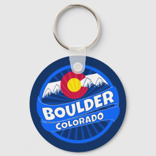 Boulder Colorado mountain burst keychain