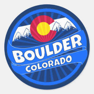Boulder Colorado mountain burst sticker