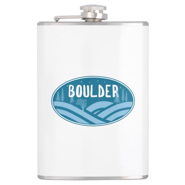 Boulder Colorado Outdoors Hip Flask (Front)