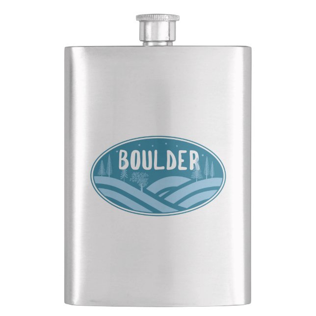 Boulder Colorado Outdoors Hip Flask (Front)