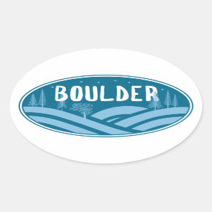 Boulder Colorado Outdoors Oval Sticker