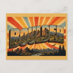 Boulder Colorado Red Rock Foothills Creek Art Postcard