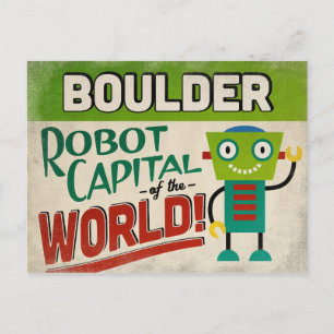 Boulder Colorado Robot - Funny Vintage Postcard