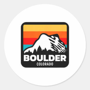 Boulder Colorado Skiing Snowboarding Family Trip 1 Classic Round Sticker