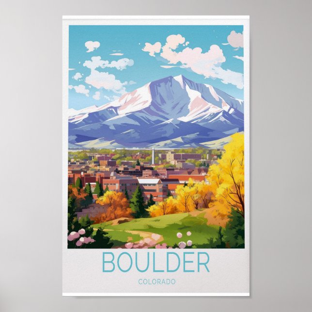 Boulder Colorado Travel Poster - Stunning Wall Art (Front)