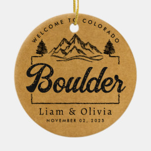 Boulder Colorado Wedding Minimalist Welcome Ceramic Tree Decoration