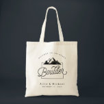 Boulder Colorado Wedding Welcome Tote Bag<br><div class="desc">This Boulder,  Colorado tote is perfect for welcoming out of town guests to your wedding or any event! Pack it with local goodies for an extra fun welcome package.</div>