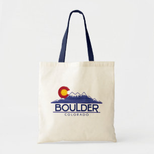 Boulder Colorado wood mountains tote bag