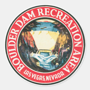 Boulder Dam Classic Round Sticker