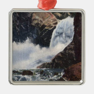 Boulder Falls in Boulder Canyon, Colorado View Metal Tree Decoration