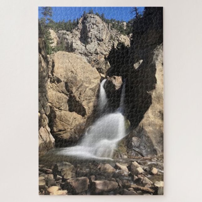 Boulder Falls Majestic Waterfall Jigsaw Puzzle (Vertical)