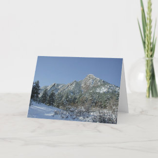 Boulder Flatirons in Snow Card