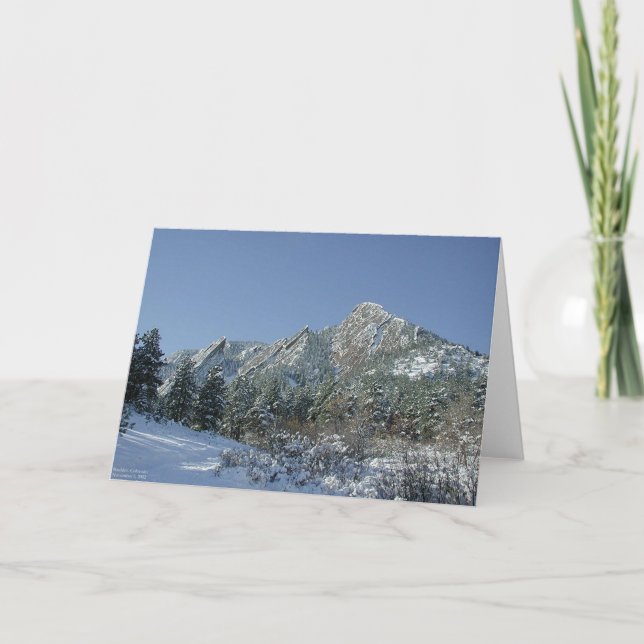Boulder Flatirons in Snow Card (Front)