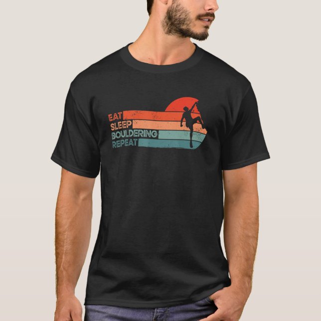 Boulder Mountaineer Rock Mountain Climber T-Shirt (Front)