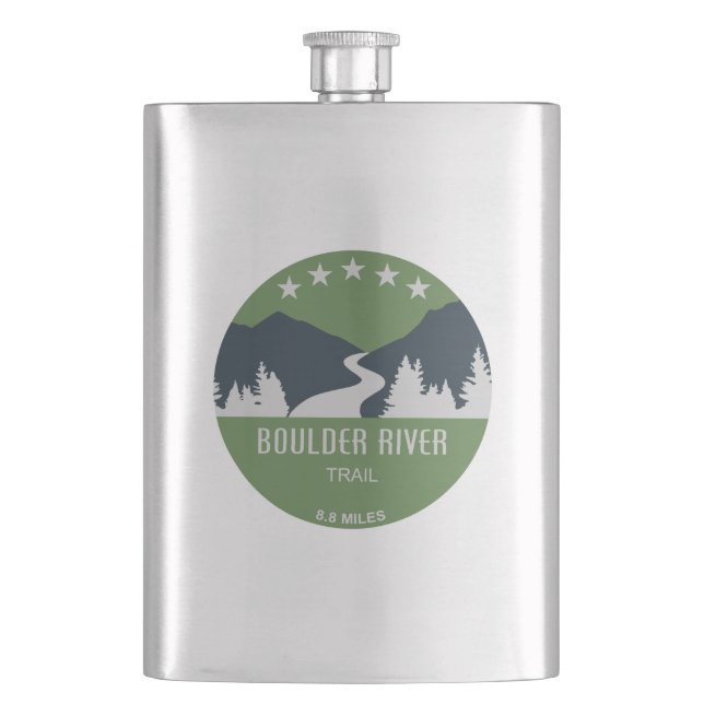 Boulder River Trail Washington Hip Flask (Front)